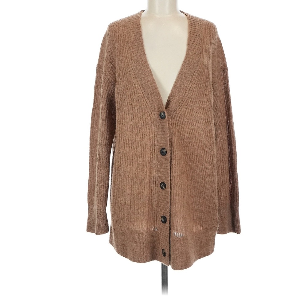 Everlane The Oversized Alpaca Cardigan Merino Wool Lightweight Ribbed Duster M - Picture 2 of 8
